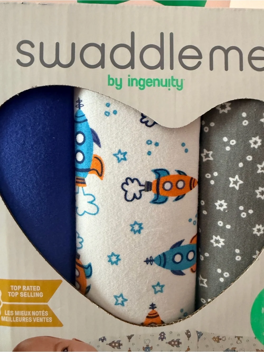 SwaddleMe Original Swaddle 3 Pack 3-6 Months 14-18 lbs Rockets Stars NEW
